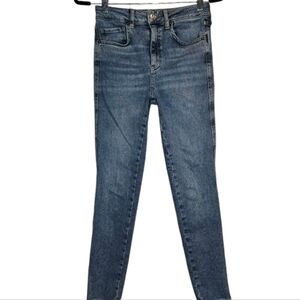 Free People We the Free Jeans Size 30 Denim Skinny Ankle Medium Frayed Hem